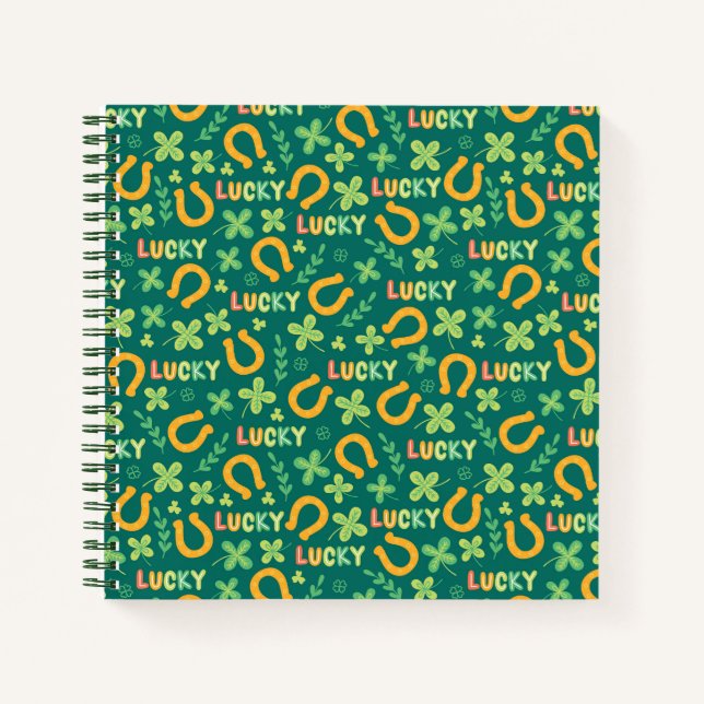 Irish LUCKY green pattern Notebook (Front)