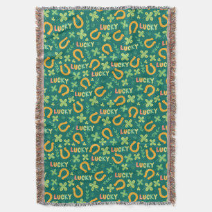 Irish LUCKY green pattern Throw Blanket