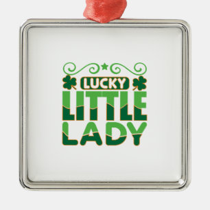 Irish Lucky Little Lady Metal Ornament