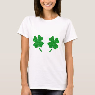 Irish Lucky Shamrock Breast Clover St Patricks Day T-Shirt
