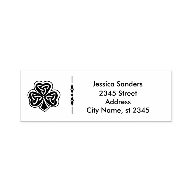 Irish lucky shamrock elegant business self-inking stamp (Design)