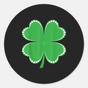 Irish lucky shamrock green clover st patrick's day classic round sticker