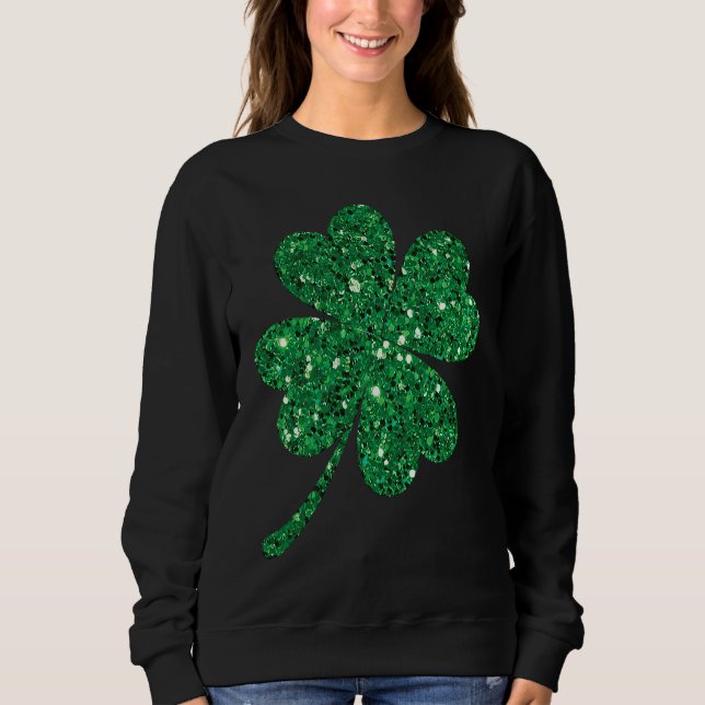 Irish Lucky Shamrock Green Clover St Patrick's Day Sweatshirt (Front)