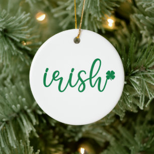Irish Lucky Shamrock St. Patrick's Day Ceramic Ornament