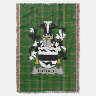 Irish Luttrell Coat of Arms Family Crest Ireland Throw Blanket