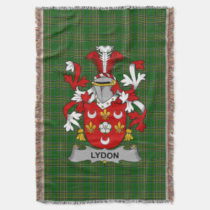 Irish Lydon or Leyden Coat of Arms Family Crest I Throw Blanket