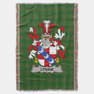 Irish Lynam or O_Lynam Coat of Arms Family Crest Throw Blanket