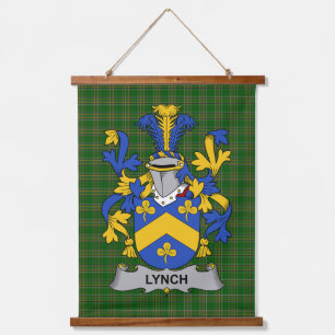 Irish Lynch Coat of Arms Family Crest Hanging Tapestry