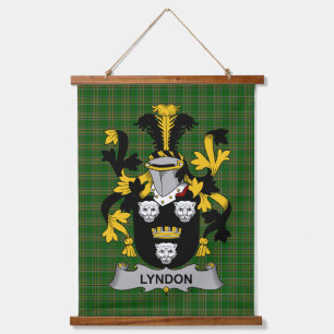 Irish Lyndon or Gindon Coat of Arms Family Crest Hanging Tapestry