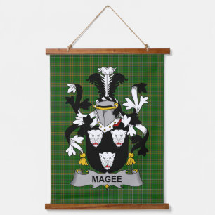Irish Magee or McGee Coat of Arms Family Crest Hanging Tapestry