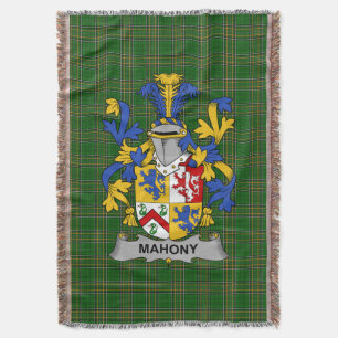 Irish Mahony or O_Mahoney Coat of Arms Family Cre Throw Blanket