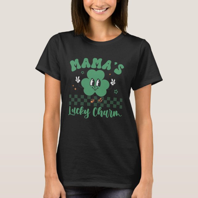 Irish Mama Mama s Lucky Charm Shamrock St Patricks T-Shirt (Front)