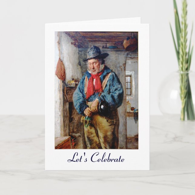 Irish Man Puts Whiskey In Flask For Your Birthday Card (Front)