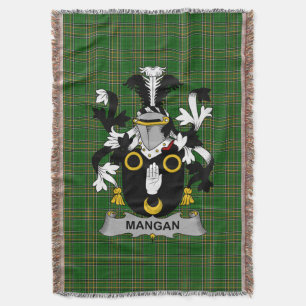 Irish Mangan or O_Mangan Coat of Arms Family Cres Throw Blanket