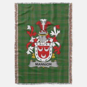  Irish Mannion or O_Mannion Coat of Arms Family Cr Throw Blanket