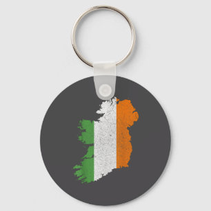 Irish Map And Flag Of Ireland Heritage St. Patrick Key Ring