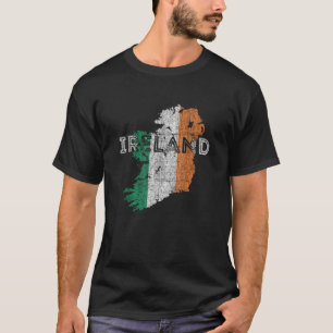 Irish Map and Flag Souvenir Distressed Ireland T-Shirt