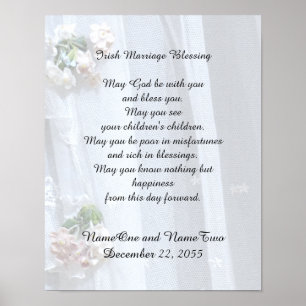 Irish Marriage Blessing 11" x 14" Vintage Lace Poster
