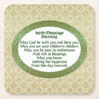 Irish Marriage Blessing, Gold & Green Wedding