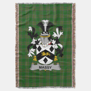 Irish Massy or Massey Coat of Arms Family Crest I Throw Blanket