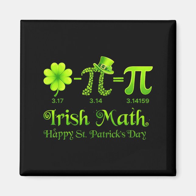 Irish Math Shamrock Happy St Patricks Day Math Magnet (Front)
