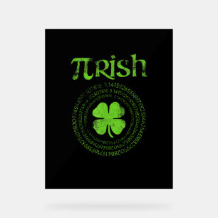 Irish Math Teacher Vintage Shamrock St Patricks Da Acrylic Sign