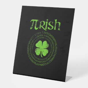 Irish Math Teacher Vintage Shamrock St Patricks Da Pedestal Sign