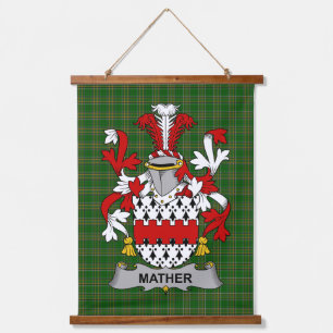 Irish Mather or Mathers Coat of Arms Family Crest Hanging Tapestry
