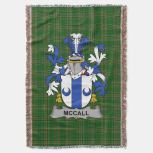 Irish McCall Coat of Arms Family Crest Ireland Throw Blanket