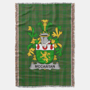 Irish McCartan Coat of Arms Family Crest Ireland Throw Blanket
