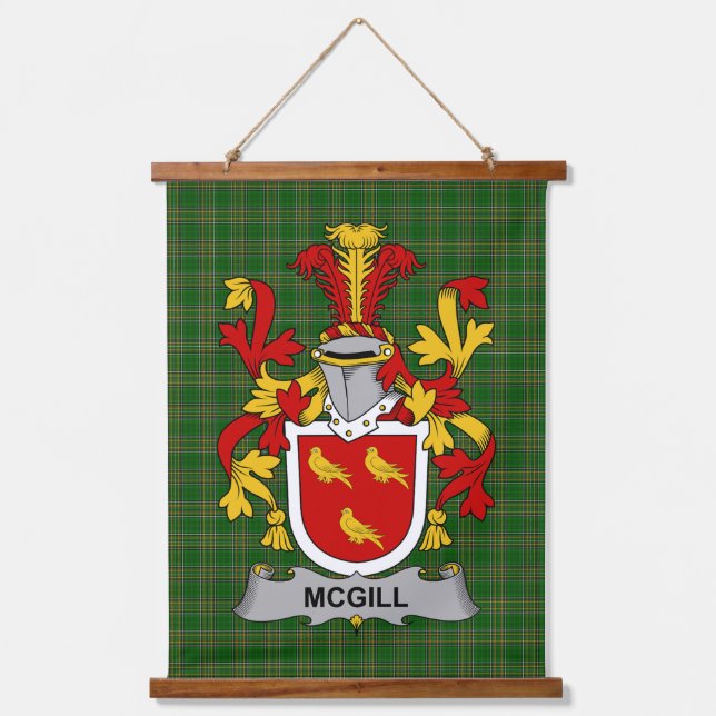Irish McGill Coat of Arms Family Crest Hanging Tapestry (Front)