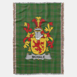 Irish McHale or MacHale Coat of Arms Family Crest Throw Blanket