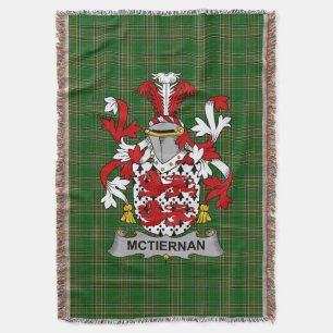 Irish McTiernan or Kiernan Coat of Arms Family Cr Throw Blanket