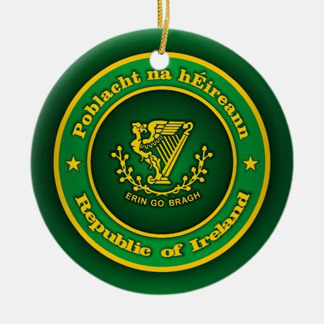 Irish Medallion Apparel Ceramic Ornament (Front)