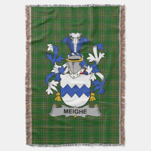 Irish Meighe Coat of Arms Family Crest Ireland Throw Blanket