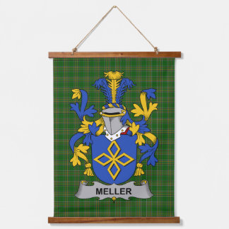 Irish Meller Coat of Arms Family Crest Hanging Tapestry
