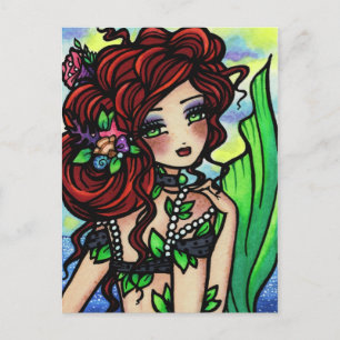 Irish Mermaid Fantasy Art Postcard by Hannah Lynn