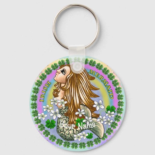 Irish Mermaid  Key Ring (Front)