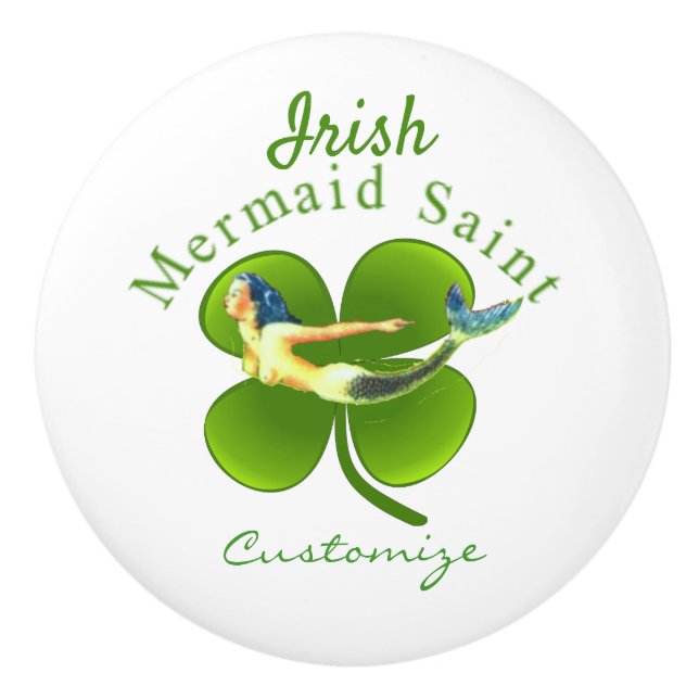 Irish Mermaid Saint Thunder_Cove Ceramic Knob (Front)
