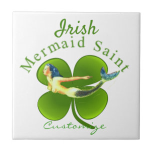 Irish Mermaid Saint Thunder_Cove Ceramic Tile