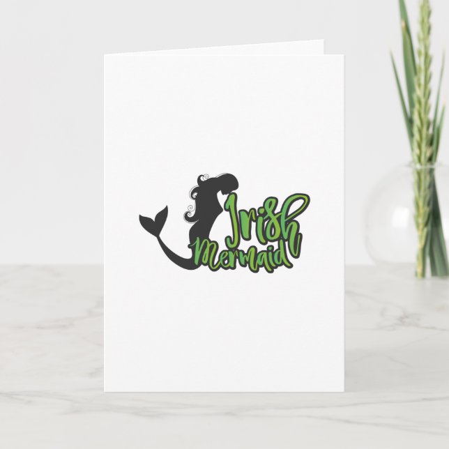 Irish Mermaid ST Patrick's Day Funny Girl Women Card (Front)