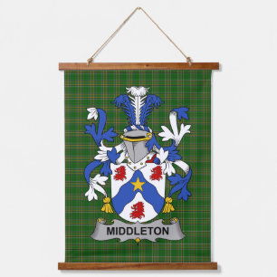Irish Middleton Coat of Arms Family Crest Hanging Tapestry