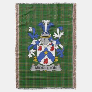 Irish Middleton Coat of Arms Family Crest Ireland Throw Blanket