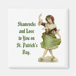 Irish Miss Square Magnet
