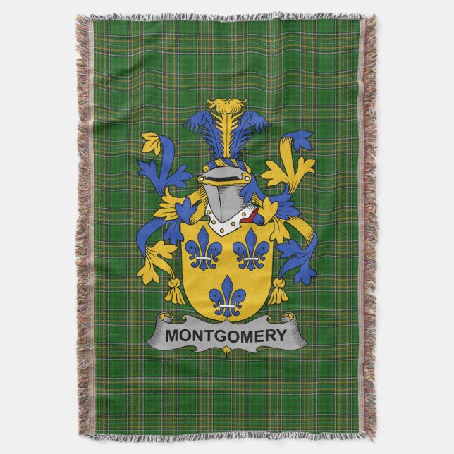  Irish Montgomery Coat of Arms Family Crest Irelan Throw Blanket (Front Vertical)