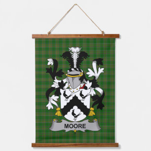 Irish Moore Coat of Arms Family Crest Hanging Tapestry