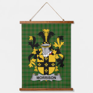 Irish Morrison Coat of Arms Family Crest Hanging Tapestry