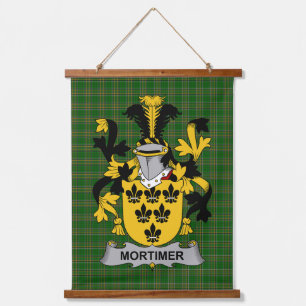 Irish Mortimer Coat of Arms Family Crest Hanging Tapestry