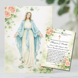 Irish Mother Mary Catholic Funeral Memorial  Business Card