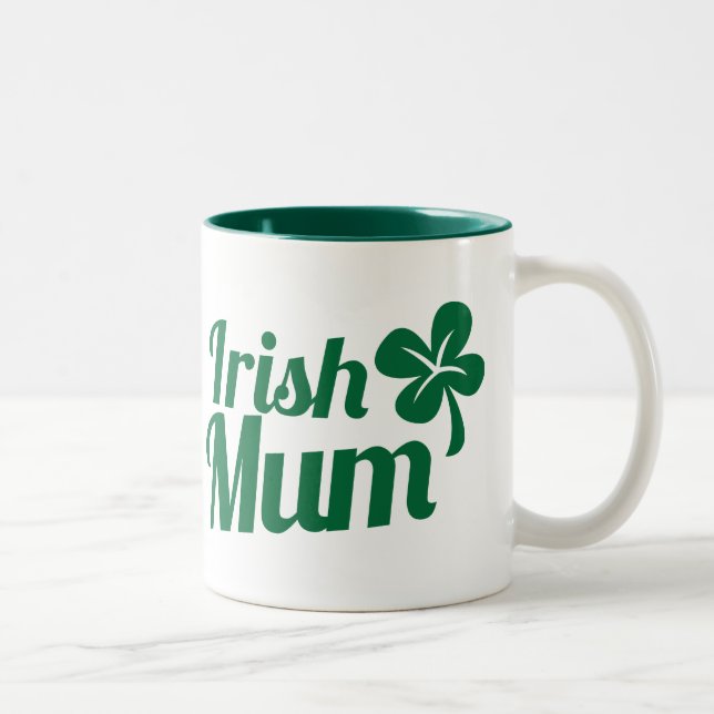IRISH MUM ST Patricks Day design Two-Tone Coffee Mug (Right)